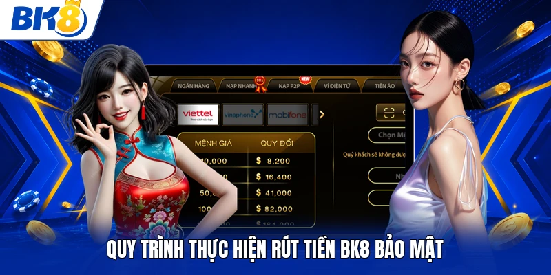 Quy trình thực hiện rút tiền BK8 bảo mật